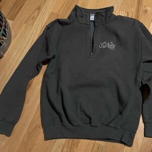 3/4 zip Men’s Gray Sweatshirt, I Got Buried on the Oregon Dunes, size small